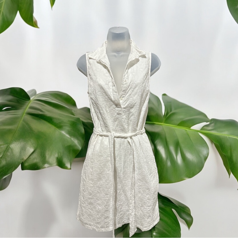 Banana Republic White Sleeveless Dress